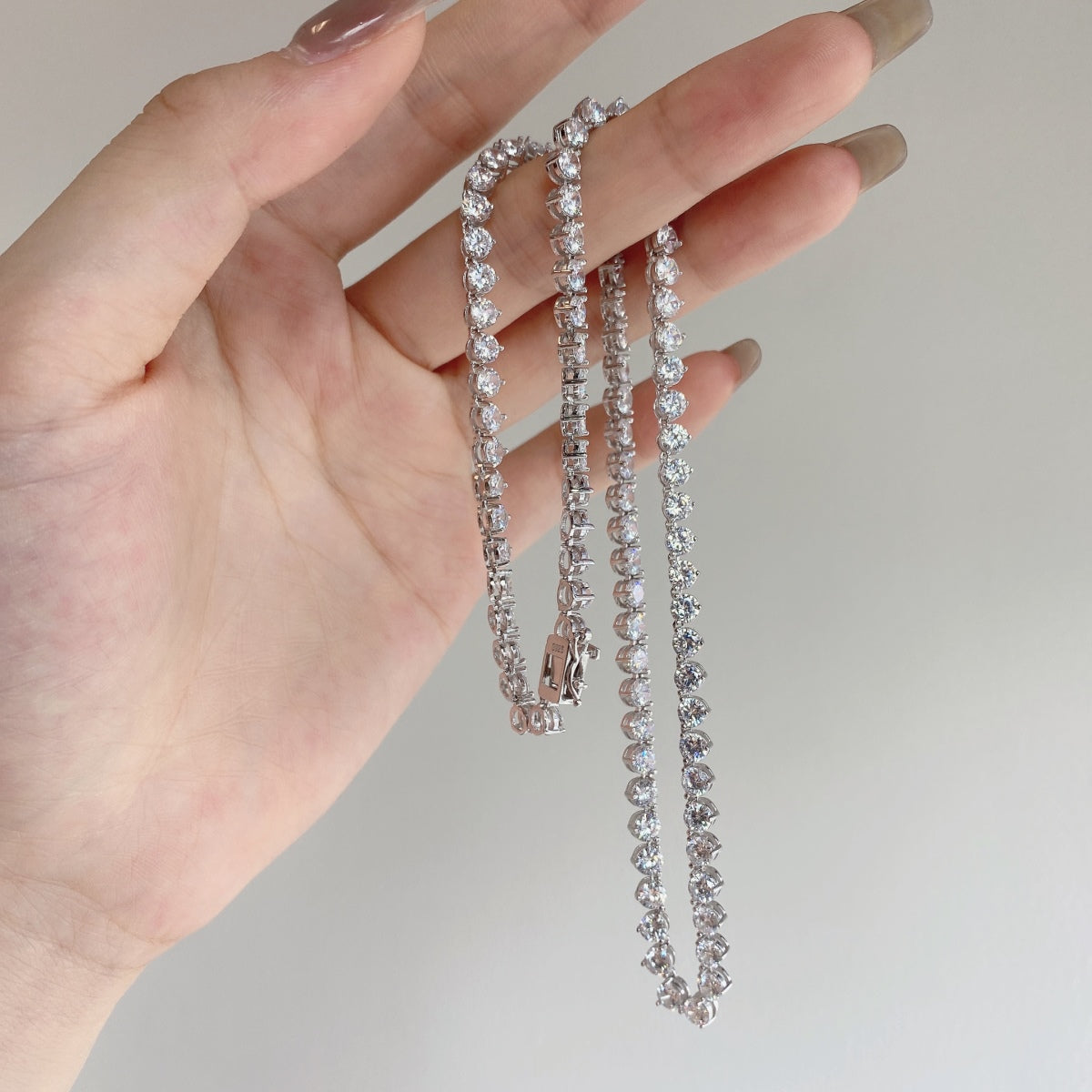 [CiCi]Ornate Heart Cut Tennis Necklace