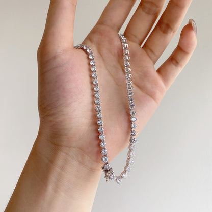 [CiCi]Ornate Heart Cut Tennis Necklace