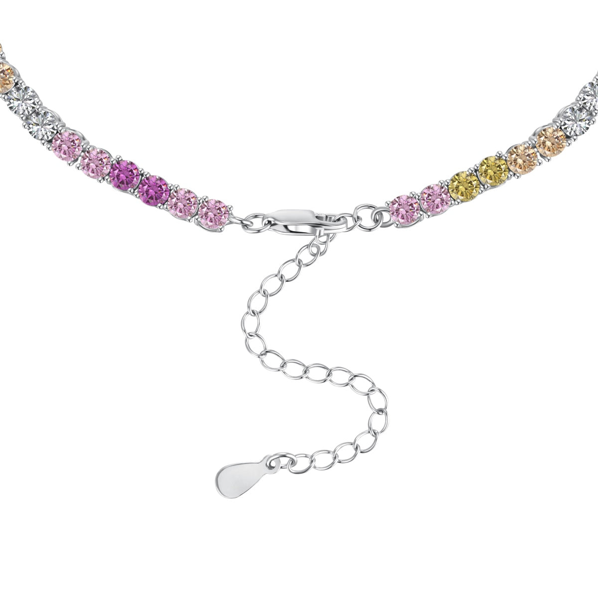 [CiCi]Delicate Colorful Tennis Necklace