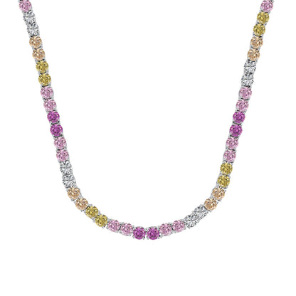[CiCi]Delicate Colorful Tennis Necklace