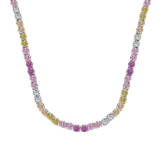 [CiCi]Delicate Colorful Tennis Necklace