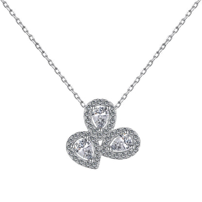 [CiCi]Elegant Flower Shape Pear Cut Necklace