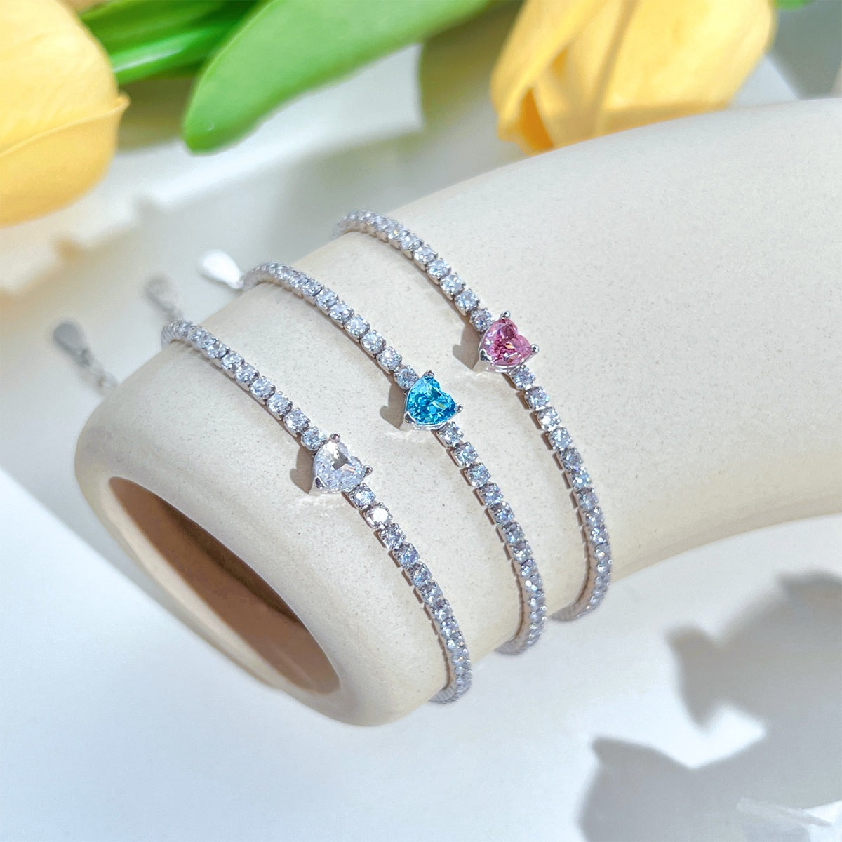 [CiCi]0.5 Carat Elegant Romantic Heart Shape Lover Bracelet