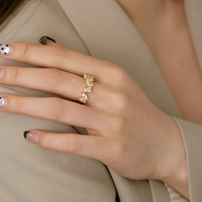 [CiCi]Delicate Multi Cut Ring