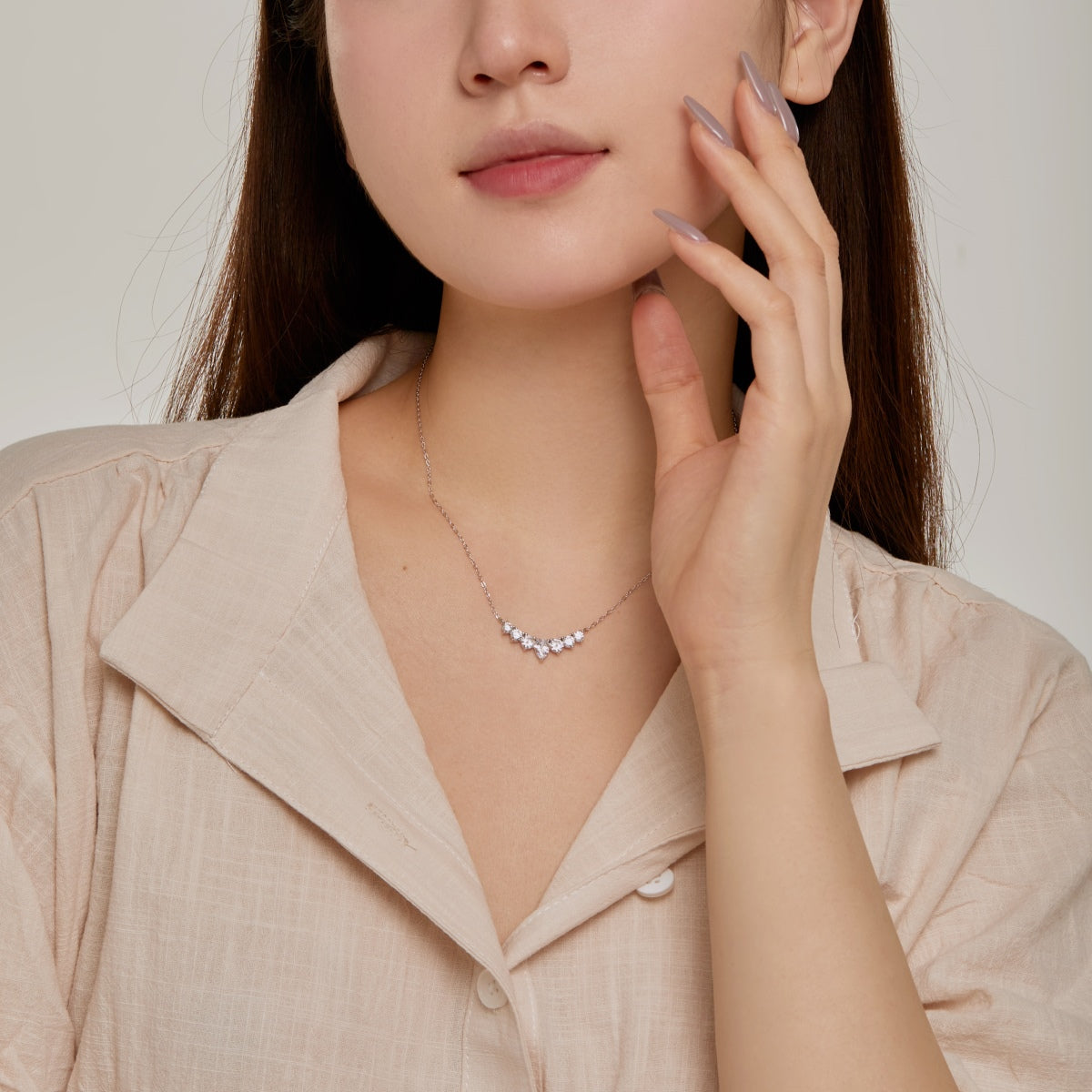 [CiCi]Dainty Colorful Heart Necklace