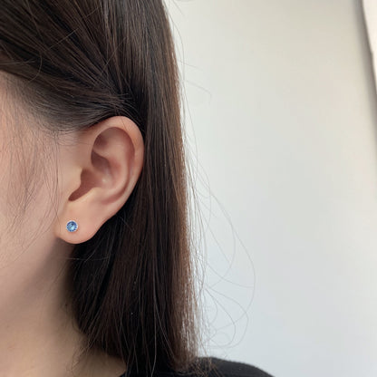 [CiCi]Sparkling Colorful Round Shape Earrings