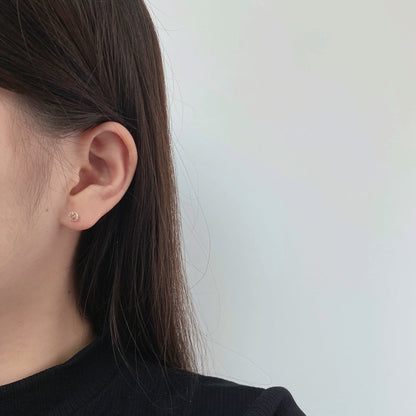 [CiCi]Sparkling Colorful Round Shape Earrings