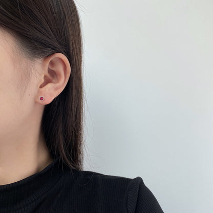 [CiCi]Sparkling Colorful Round Shape Earrings