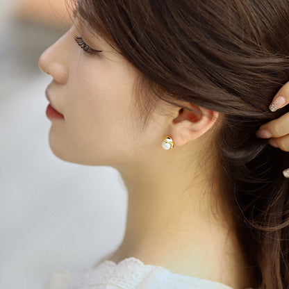 [CiCi]Dainty Bread Pearl Earrings