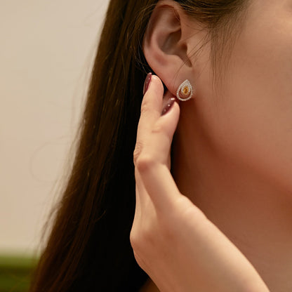 [CiCi]Sparkling Delicate Water Drop Shape Daily Earrings