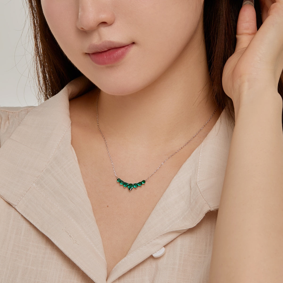 [CiCi]Dainty Colorful Heart Necklace