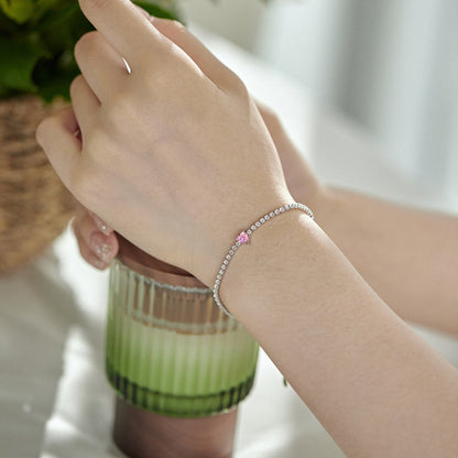 [CiCi]0.5 Carat Elegant Romantic Heart Shape Lover Bracelet