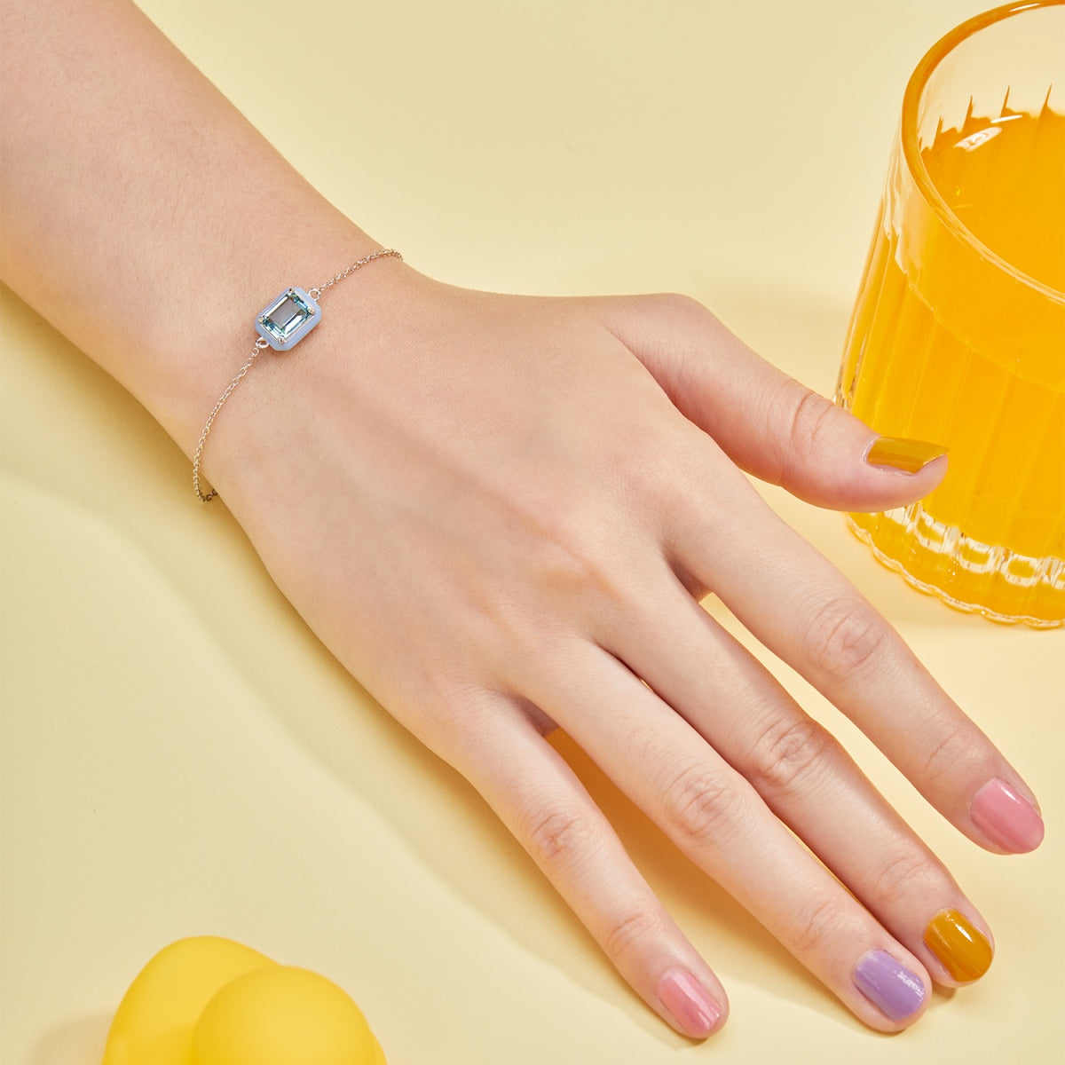 [CiCi]2.0 Carat Sparkling Colorful Emerald Cut Daily Bracelet