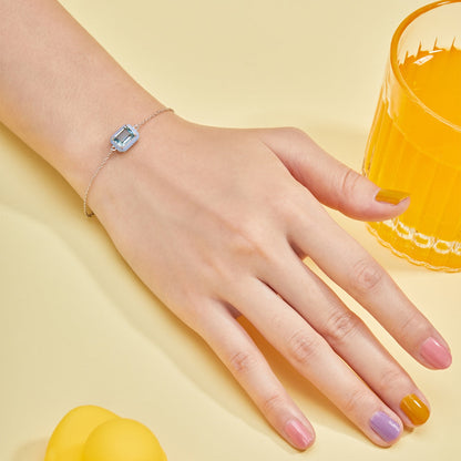 [CiCi]2.0 Carat Sparkling Colorful Emerald Cut Daily Bracelet