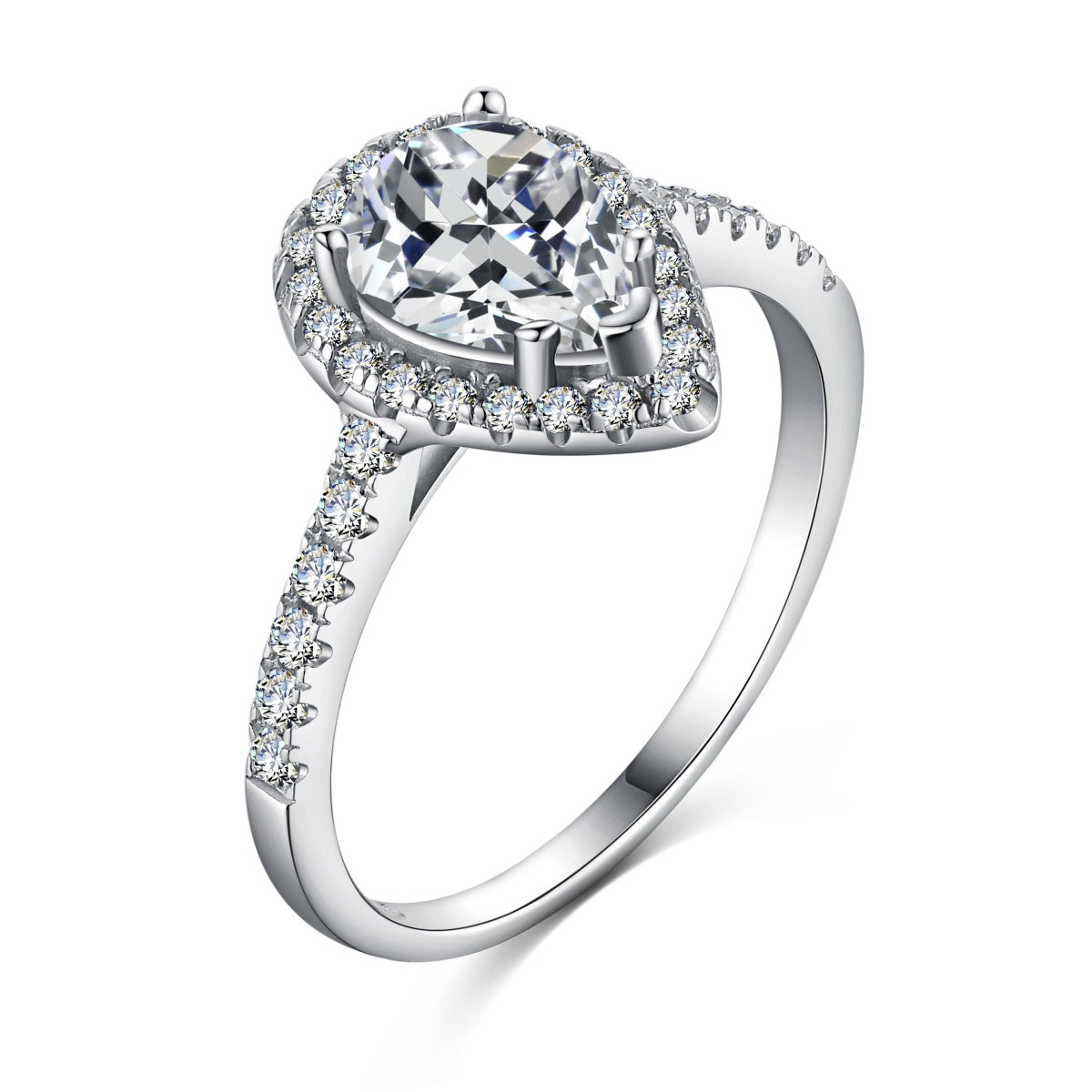 [CiCi]1.0 Carat Luxurious Resplendent Water Drop Shape Wedding Ring