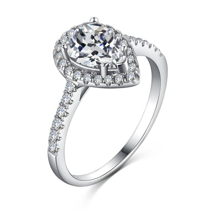 [CiCi]1.0 Carat Luxurious Resplendent Water Drop Shape Wedding Ring