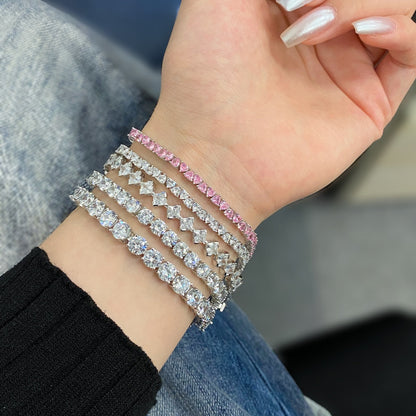 [CiCi]0.5 Carat Ornate Princess Cut Daily Bracelet