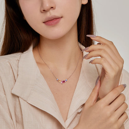 [CiCi]Dainty Colorful Heart Necklace
