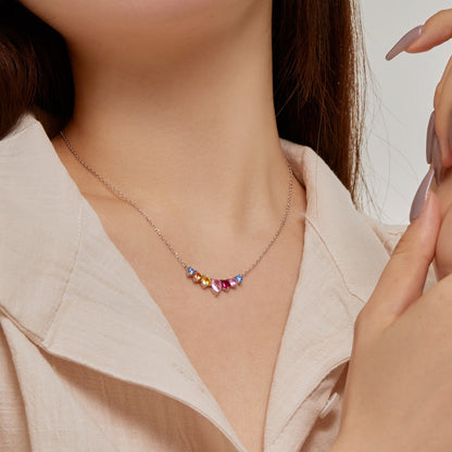 [CiCi]Dainty Colorful Heart Necklace