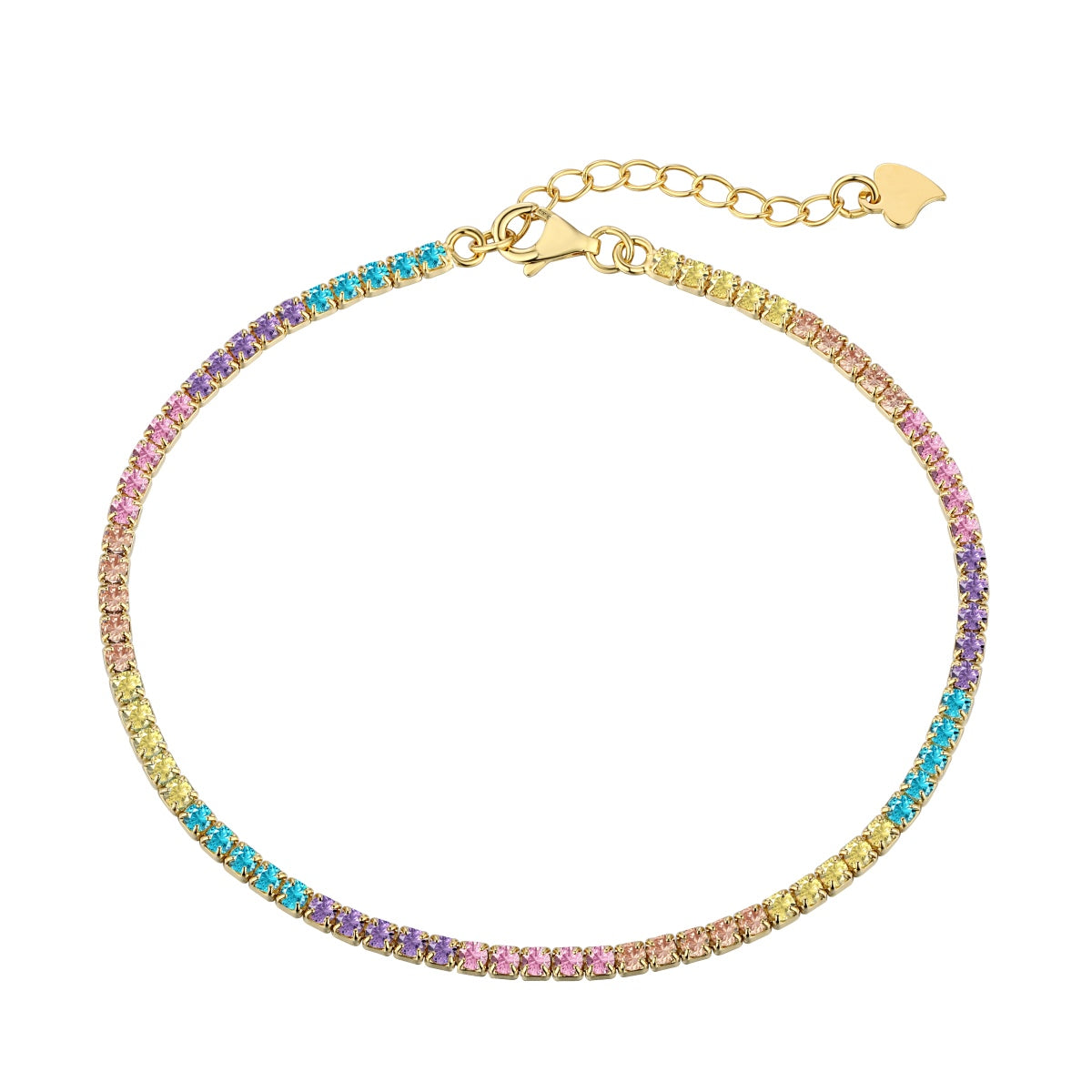 [CiCi]Dazzling Colorful Round Cut Daily Bracelet