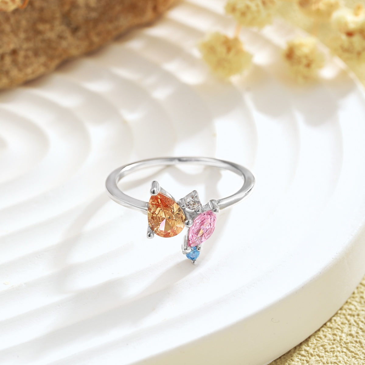 [CiCi]Radiant Colorful Multi Cut Daily Ring