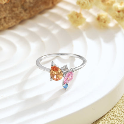 [CiCi]Radiant Colorful Multi Cut Daily Ring