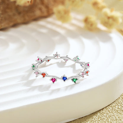 [CiCi]Radiant Colorful Round Cut Daily Ring
