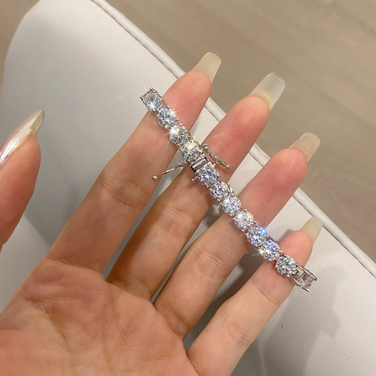 [CiCi]Ornate Sparkling Round Cut Wedding Bracelet