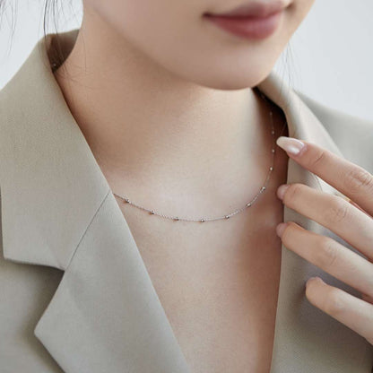 [CiCi]Small Bead Clavicle Chain Simple Necklace