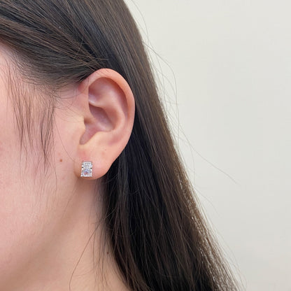 [CiCi]Radiant Luxurious Princess Cut Daily Earrings