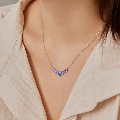 [CiCi]Dainty Colorful Heart Necklace