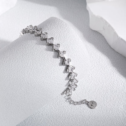 [CiCi]0.5 Carat Ornate Princess Cut Daily Bracelet