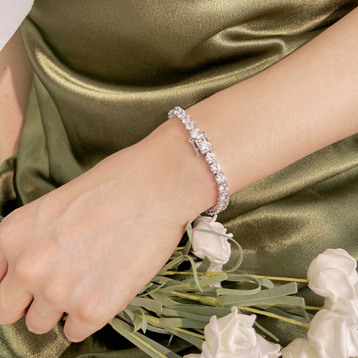 [CiCi]Ornate Sparkling Round Cut Wedding Bracelet