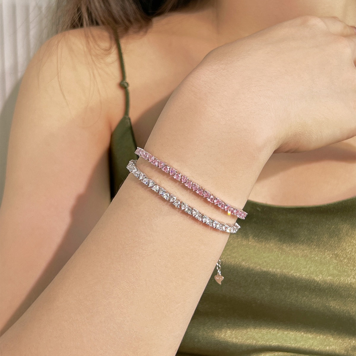 [CiCi]Dazzling Romantic Heart Shape Lover Bracelet