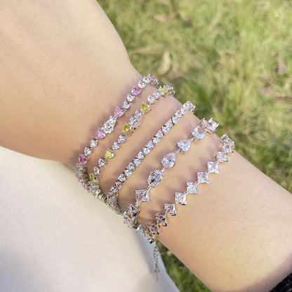 [CiCi]0.5 Carat Ornate Princess Cut Daily Bracelet