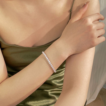 [CiCi]Luxurious Ornate Round Cut Tennis Bracelet