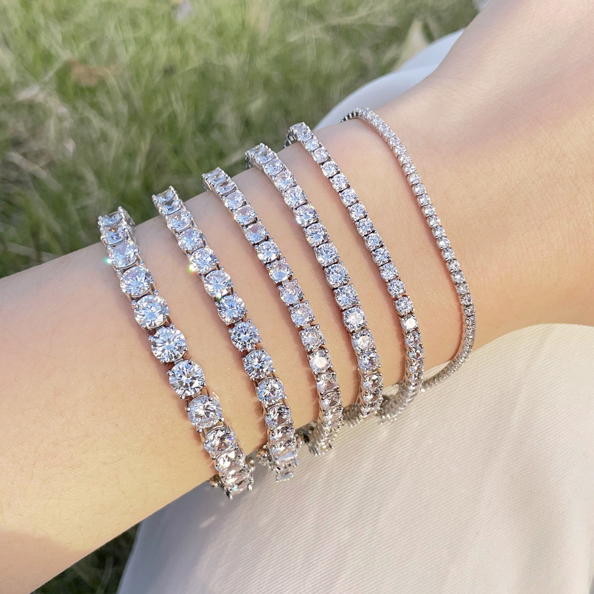 [CiCi]Luxurious Ornate Round Cut Tennis Bracelet