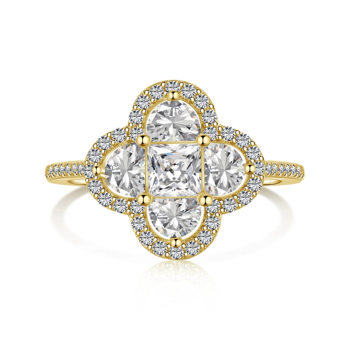 [CiCi]Luxurious Eternity Flower Shape Banquet Ring