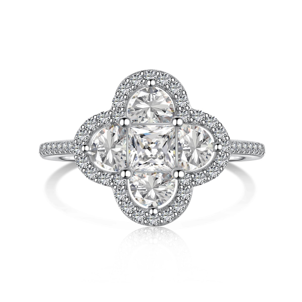 [CiCi]Luxurious Eternity Flower Shape Banquet Ring
