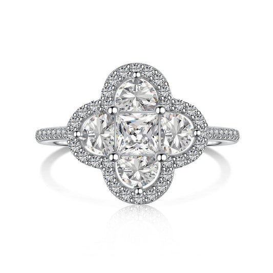 [CiCi]Luxurious Eternity Flower Shape Banquet Ring
