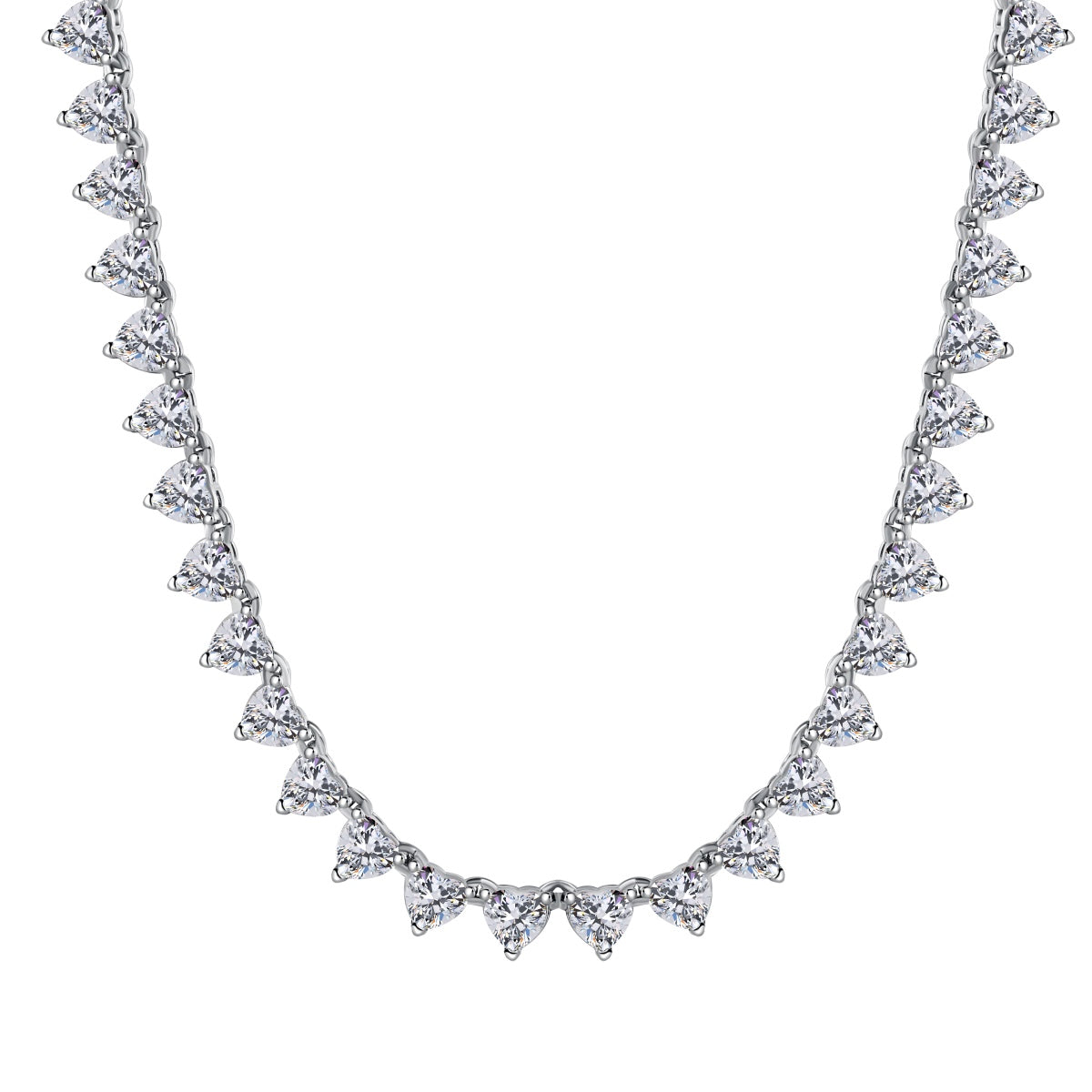 [CiCi]Ornate Heart Cut Tennis Necklace