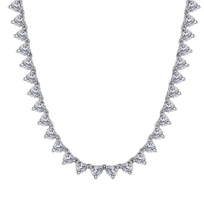 [CiCi]Ornate Heart Cut Tennis Necklace