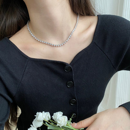 [CiCi]Ornate Heart Cut Tennis Necklace