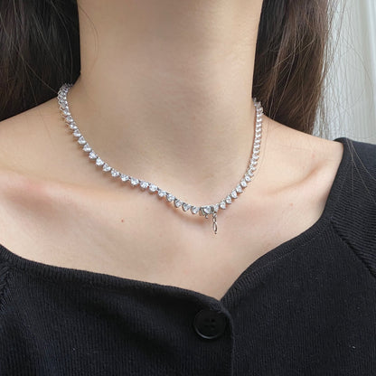 [CiCi]Ornate Heart Cut Tennis Necklace