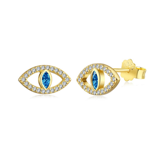 [CiCi]Blue Devil Eyes Hollow Stud Earrings