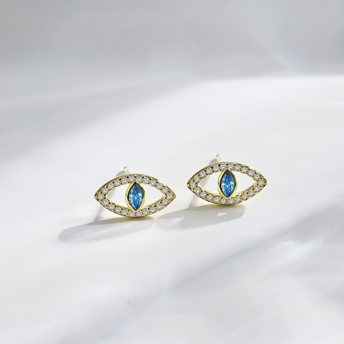 [CiCi]Blue Devil Eyes Hollow Stud Earrings