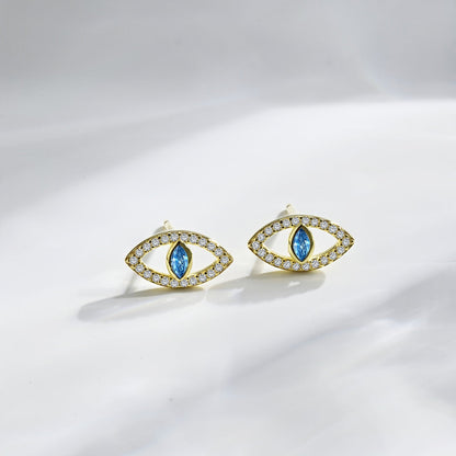[CiCi]Blue Devil Eyes Hollow Stud Earrings