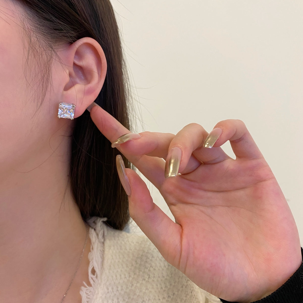 [CiCi]Delicate Square Shape Earrings