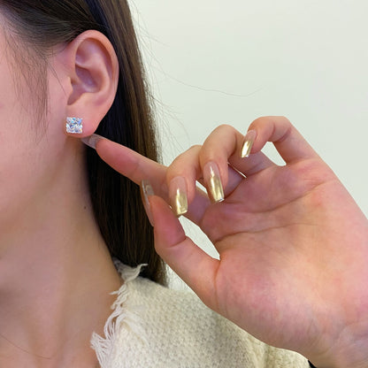 [CiCi]Ornate Square Shape Earrings