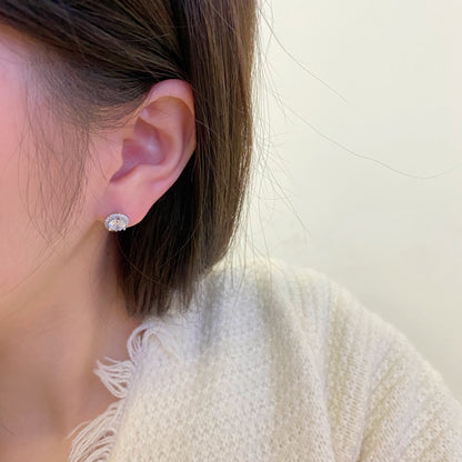 [CiCi]Classic Princess Round Shape Earrings